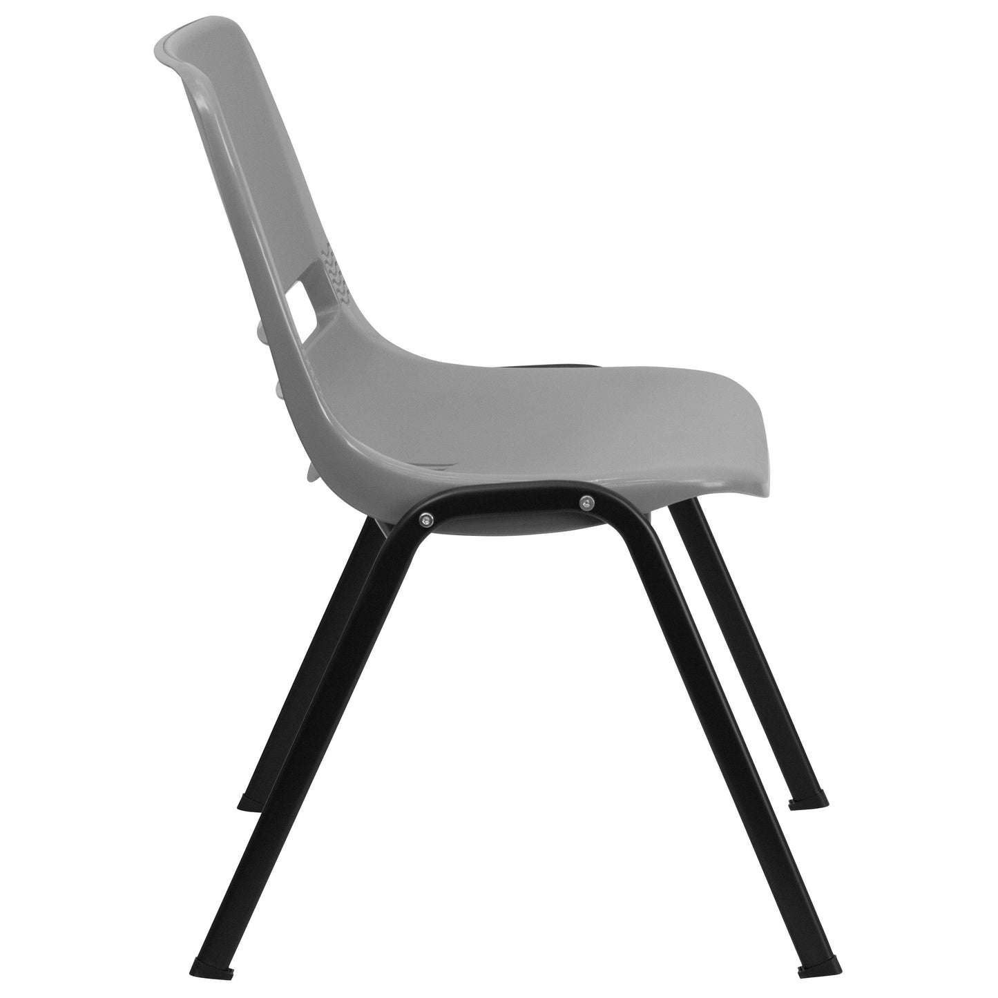 Lot de 5 chaises empilables ergonomiques à coque avec cadre en métal, capacité de charge de 880 lb (23,5 po x 19,25 po x 32 po)