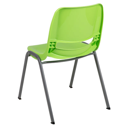 Lot de 5 chaises empilables ergonomiques à coque avec cadre en métal, capacité de charge de 880 lb (23,5 po x 19,25 po x 32 po)