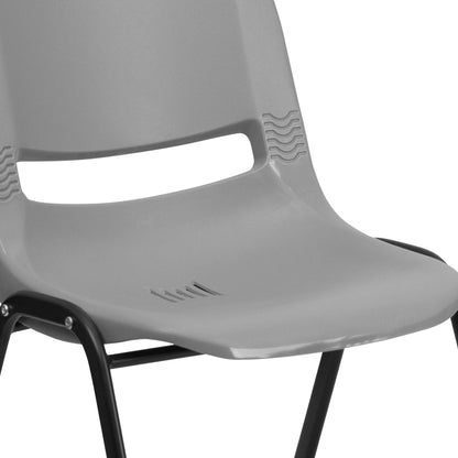 Lot de 5 chaises empilables ergonomiques à coque avec cadre en métal, capacité de charge de 880 lb (23,5 po x 19,25 po x 32 po)