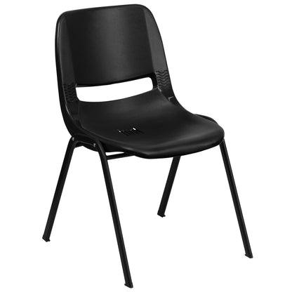 Lot de 5 chaises empilables ergonomiques à coque avec cadre en métal, capacité de charge de 880 lb (23,5 po x 19,25 po x 32 po)