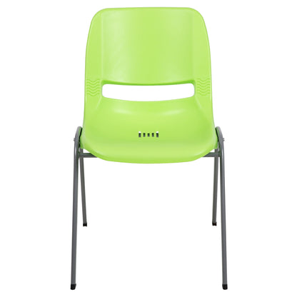 Lot de 5 chaises empilables ergonomiques à coque avec cadre en métal, capacité de charge de 880 lb (23,5 po x 19,25 po x 32 po)