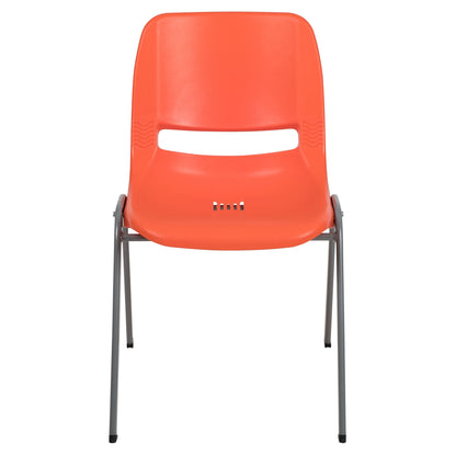 Lot de 5 chaises empilables ergonomiques à coque avec cadre en métal, capacité de charge de 880 lb (23,5 po x 19,25 po x 32 po)