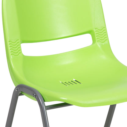 Lot de 5 chaises empilables ergonomiques à coque avec cadre en métal, capacité de charge de 880 lb (23,5 po x 19,25 po x 32 po)