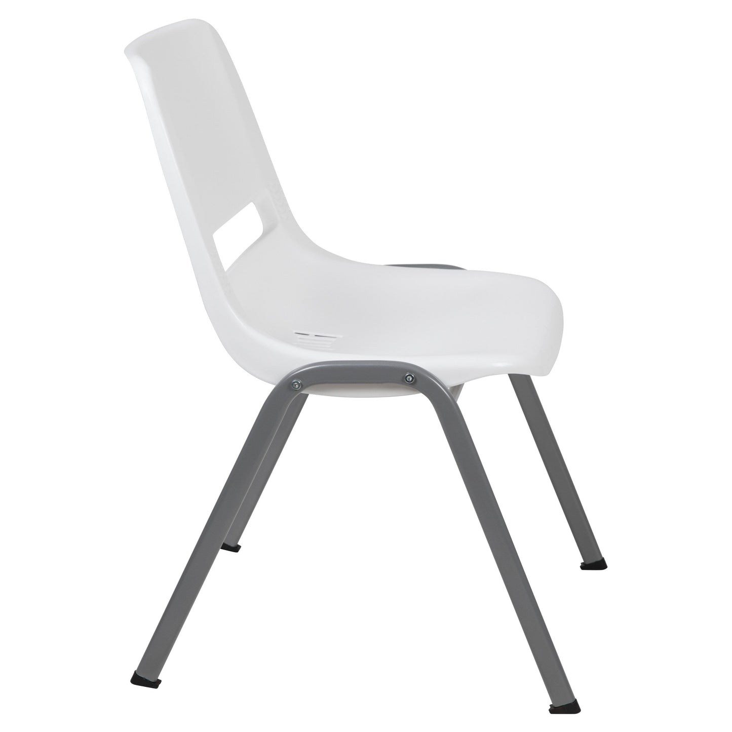 Lot de 5 chaises empilables ergonomiques à coque avec cadre en métal, capacité de charge de 880 lb (23,5 po x 19,25 po x 32 po)