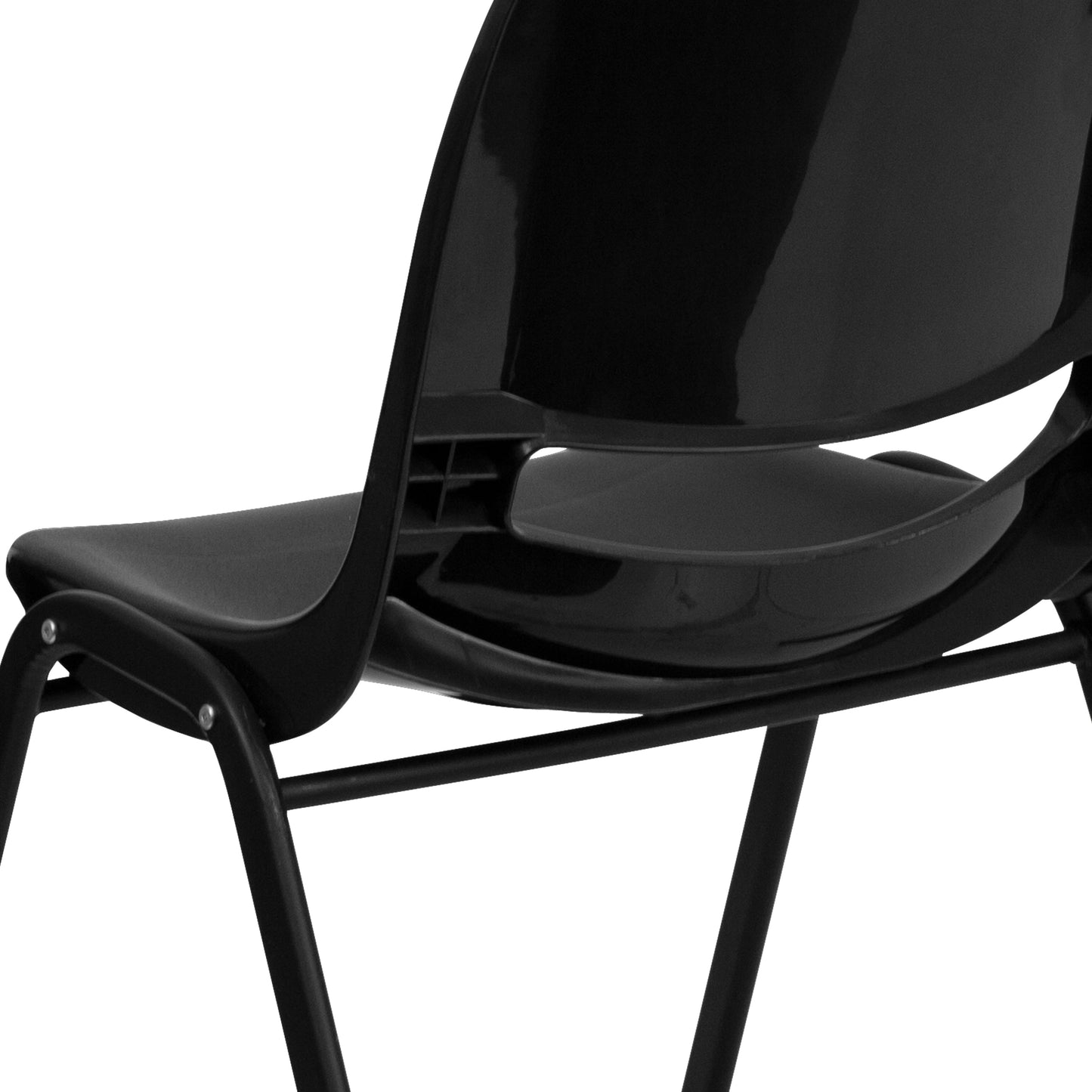 Lot de 5 chaises empilables ergonomiques à coque avec cadre en métal, capacité de charge de 880 lb (23,5 po x 19,25 po x 32 po)