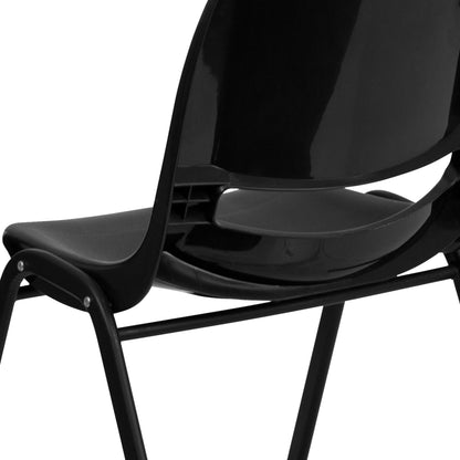 Lot de 5 chaises empilables ergonomiques à coque avec cadre en métal, capacité de charge de 880 lb (23,5 po x 19,25 po x 32 po)