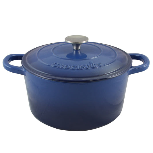 Cocotte ronde en fonte émaillée de 5 litres, couleur océan