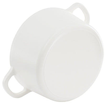 Cocotte ronde en fonte émaillée de 5 litres avec couvercle en lin