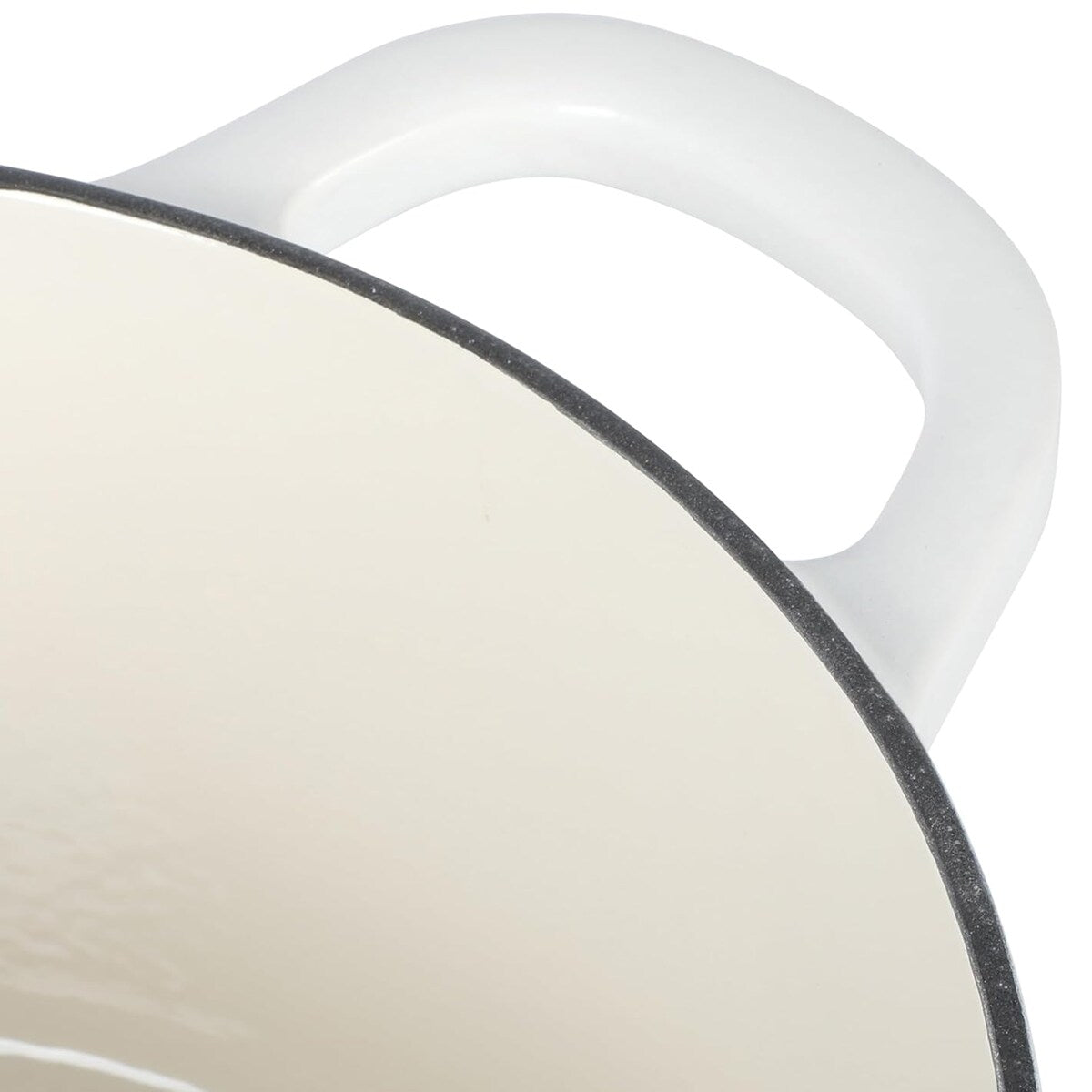 Cocotte ronde en fonte émaillée de 5 litres avec couvercle en lin