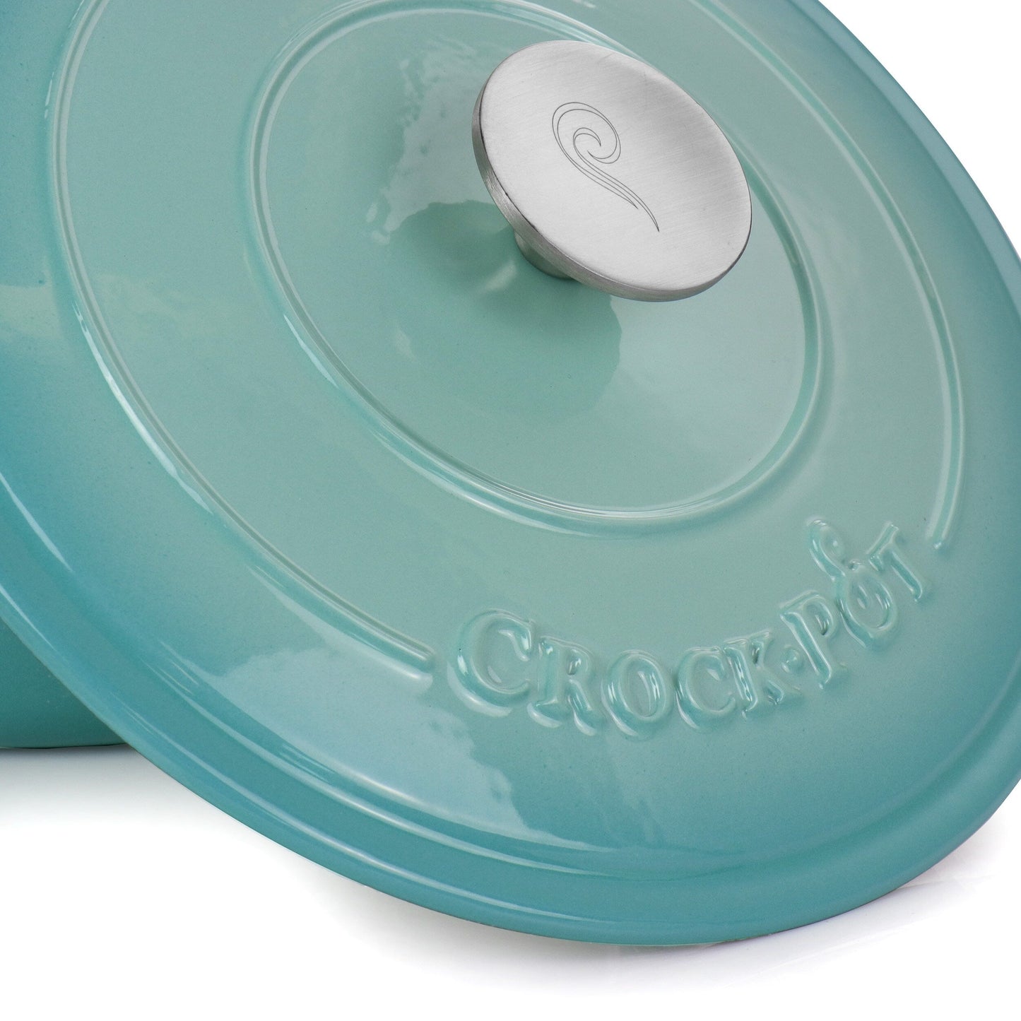 Cocotte en fonte émaillée de 5 litres, couleur bleu sarcelle clair