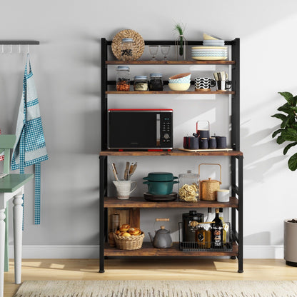 Étagère de rangement utilitaire à 5 niveaux pour four à micro-ondes, chariot industriel pour micro-ondes avec clapier