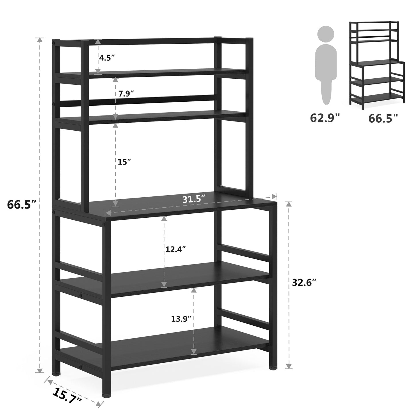 Étagère de rangement utilitaire à 5 niveaux pour four à micro-ondes, chariot industriel pour micro-ondes avec clapier