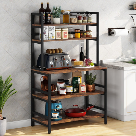 Étagère de rangement utilitaire à 5 niveaux pour four à micro-ondes, chariot industriel pour micro-ondes avec clapier