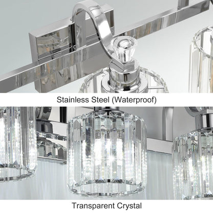 Luminaires de salle de bain modernes en cristal à 5 ​​lumières