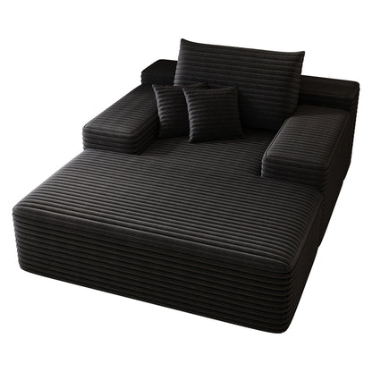 51.2 Corduroy 2-Seater Sofa - Cloud-Like Deep Seat, 600lb Capacity, No Assembly Required, with Ergonomic Pillows