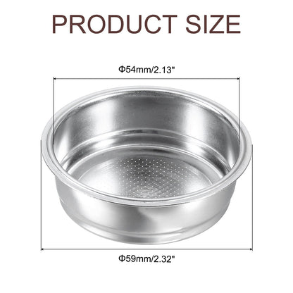 Panier filtre à café 51 mm, bol pour machine à expresso 1 tasse en acier inoxydable - Argent