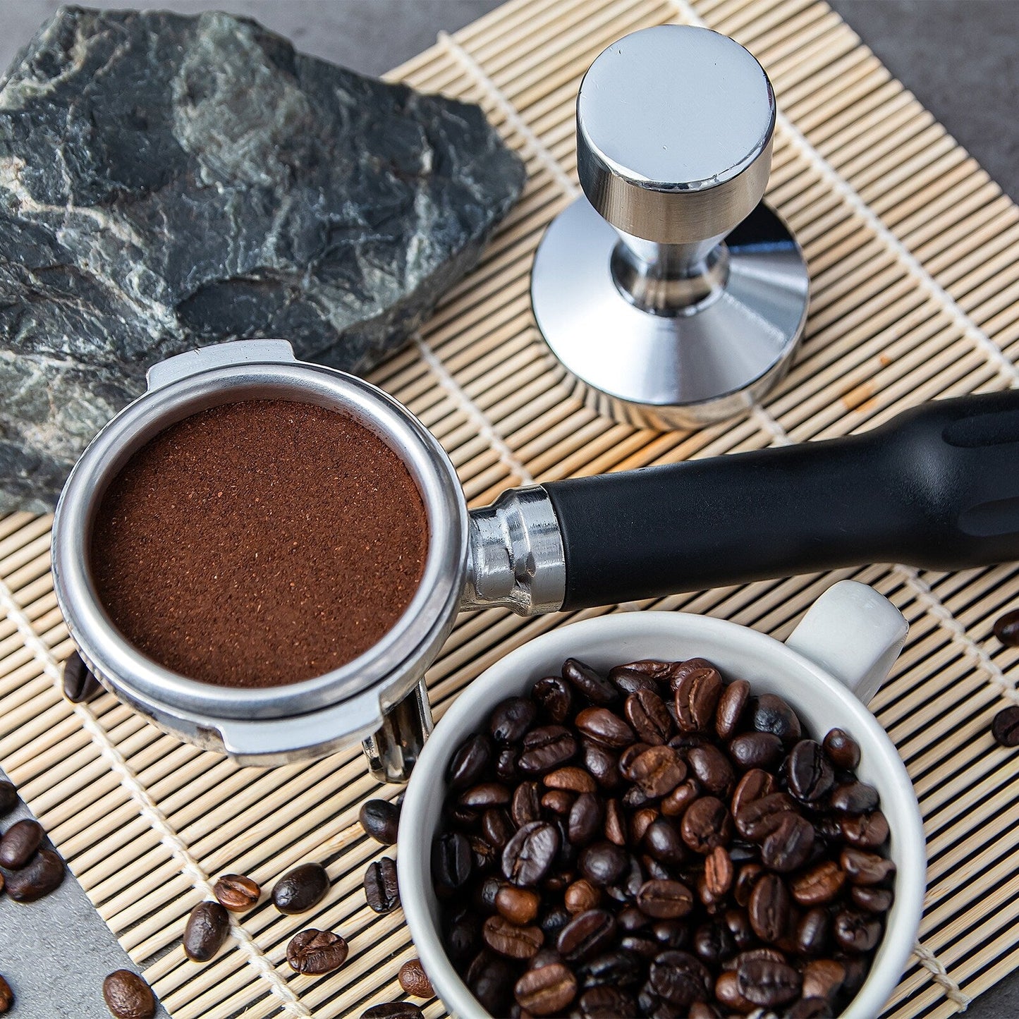 Panier filtre à café 51 mm, bol pour machine à expresso 2 tasses en acier inoxydable - Argent