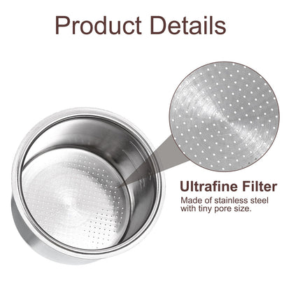 Panier filtre à café 51 mm, bol pour machine à expresso 4 tasses en acier inoxydable - Argent