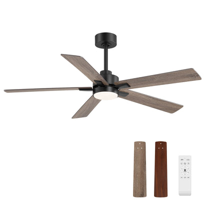 Ventilateur de plafond à DEL de 52 po avec kit d'éclairage et télécommande - 5 pales