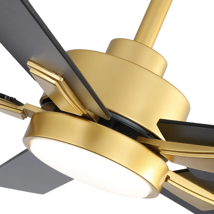 Ventilateur de plafond à DEL de 52 po avec kit d'éclairage et télécommande - 5 pales