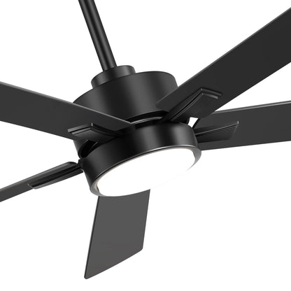Ventilateur de plafond à DEL de 52 po avec kit d'éclairage et télécommande - 5 pales