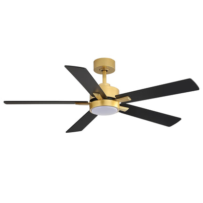 Ventilateur de plafond à DEL de 52 po avec kit d'éclairage et télécommande - 5 pales