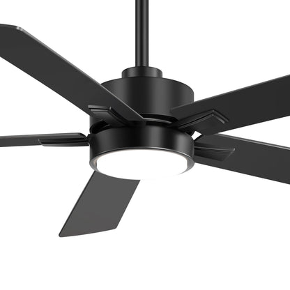 Ventilateur de plafond à DEL de 52 po avec kit d'éclairage et télécommande - 5 pales