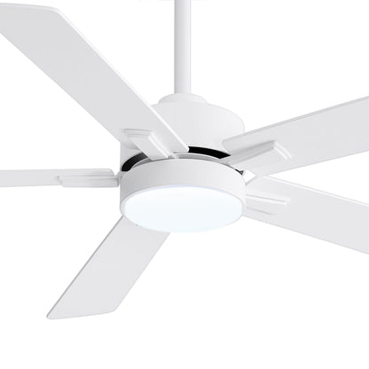 Ventilateur de plafond à DEL de 52 po avec kit d'éclairage et télécommande - 5 pales