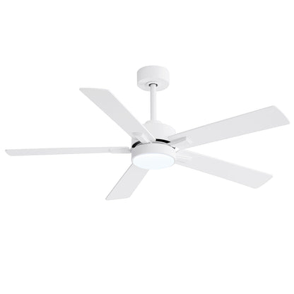 Ventilateur de plafond à DEL de 52 po avec kit d'éclairage et télécommande - 5 pales