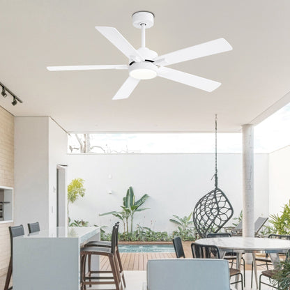Ventilateur de plafond à DEL de 52 po avec kit d'éclairage et télécommande - 5 pales