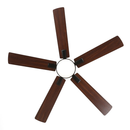 Ventilateur de plafond à DEL de 52 po avec kit d'éclairage et télécommande - 5 pales