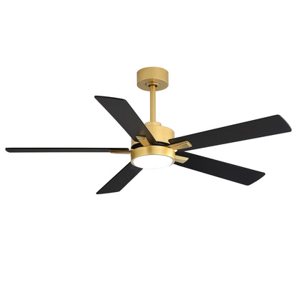 Ventilateur de plafond à DEL de 52 po avec kit d'éclairage et télécommande - 5 pales