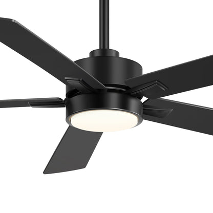 Ventilateur de plafond à DEL de 52 po avec kit d'éclairage et télécommande - 5 pales