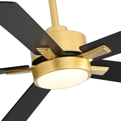 Ventilateur de plafond à DEL de 52 po avec kit d'éclairage et télécommande - 5 pales