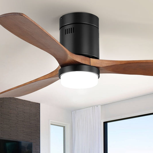 Ventilateur de plafond encastré Sofucor 52 pouces avec télécommande, moteur réversible et éclairage intégré en option