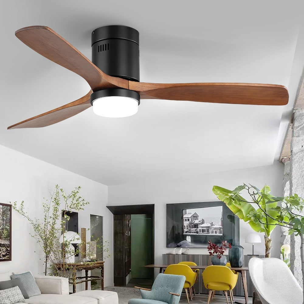 Ventilateur de plafond encastré Sofucor 52 pouces avec télécommande, moteur réversible et éclairage intégré en option