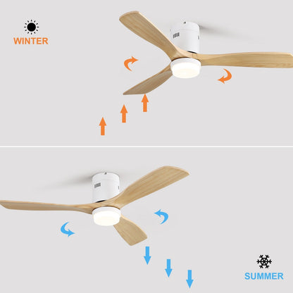 Ventilateur de plafond encastré Sofucor 52 pouces avec télécommande, moteur réversible et éclairage intégré en option