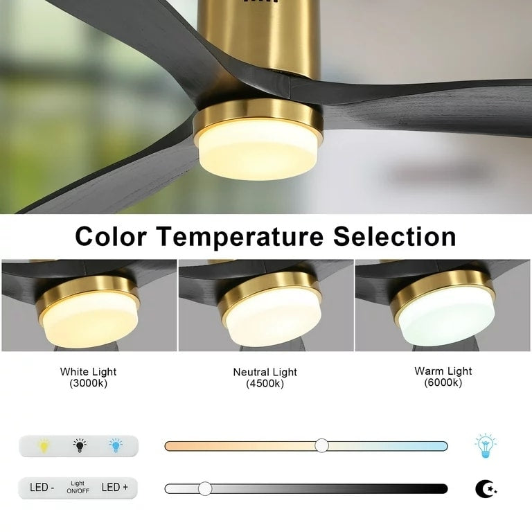 Ventilateur de plafond encastré Sofucor 52 pouces avec télécommande, moteur réversible et éclairage intégré en option