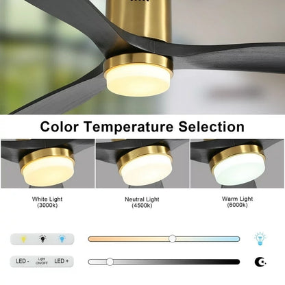 Ventilateur de plafond encastré Sofucor 52 pouces avec télécommande, moteur réversible et éclairage intégré en option
