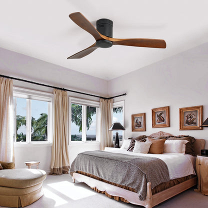 Ventilateur de plafond encastré Sofucor 52 pouces avec télécommande, moteur réversible et éclairage intégré en option