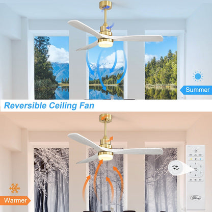 Ventilateur de plafond d'intérieur en bois Sofucor 52 avec télécommande et éclairage intégré en option