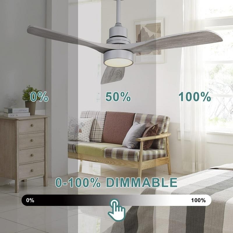 Ventilateur de plafond d'intérieur en bois Sofucor 52 avec télécommande et éclairage intégré en option