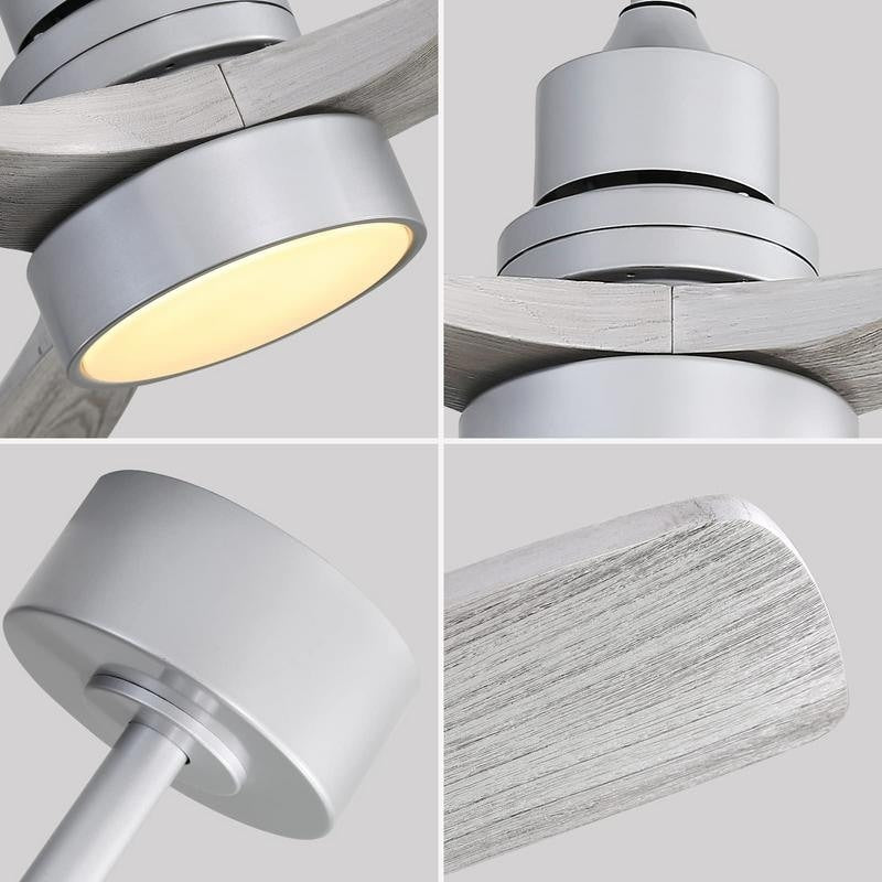 Ventilateur de plafond d'intérieur en bois Sofucor 52 avec télécommande et éclairage intégré en option