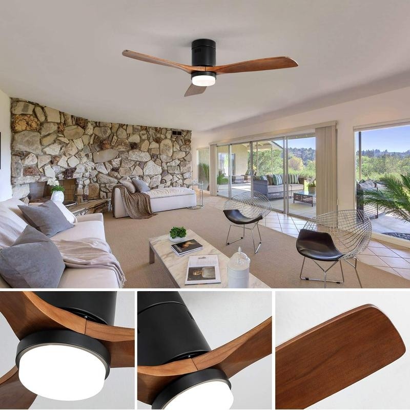 Ventilateur de plafond encastré Sofucor 52 pouces avec télécommande, moteur réversible et éclairage intégré en option