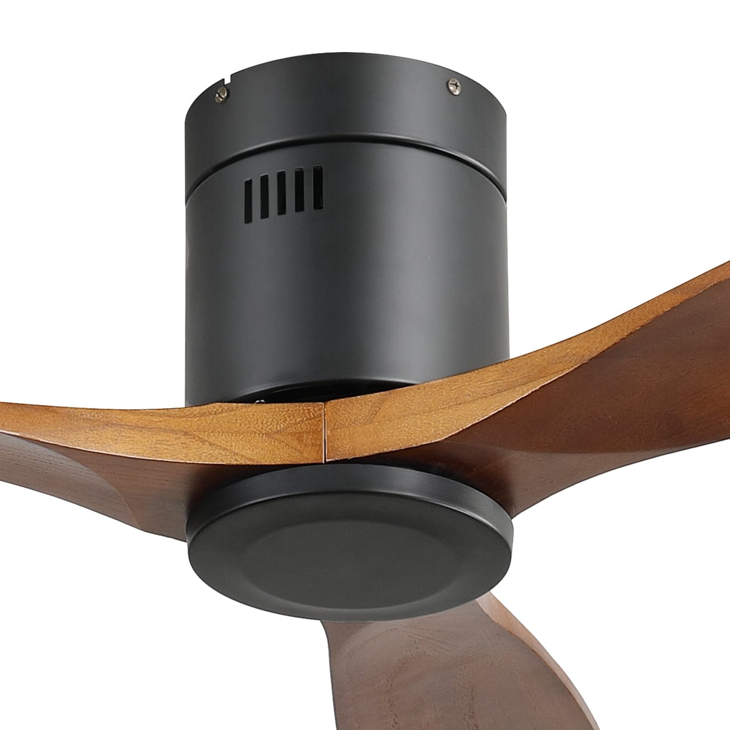 Ventilateur de plafond silencieux en bois de noyer 52/60/48 avec télécommande et éclairage intégré en option