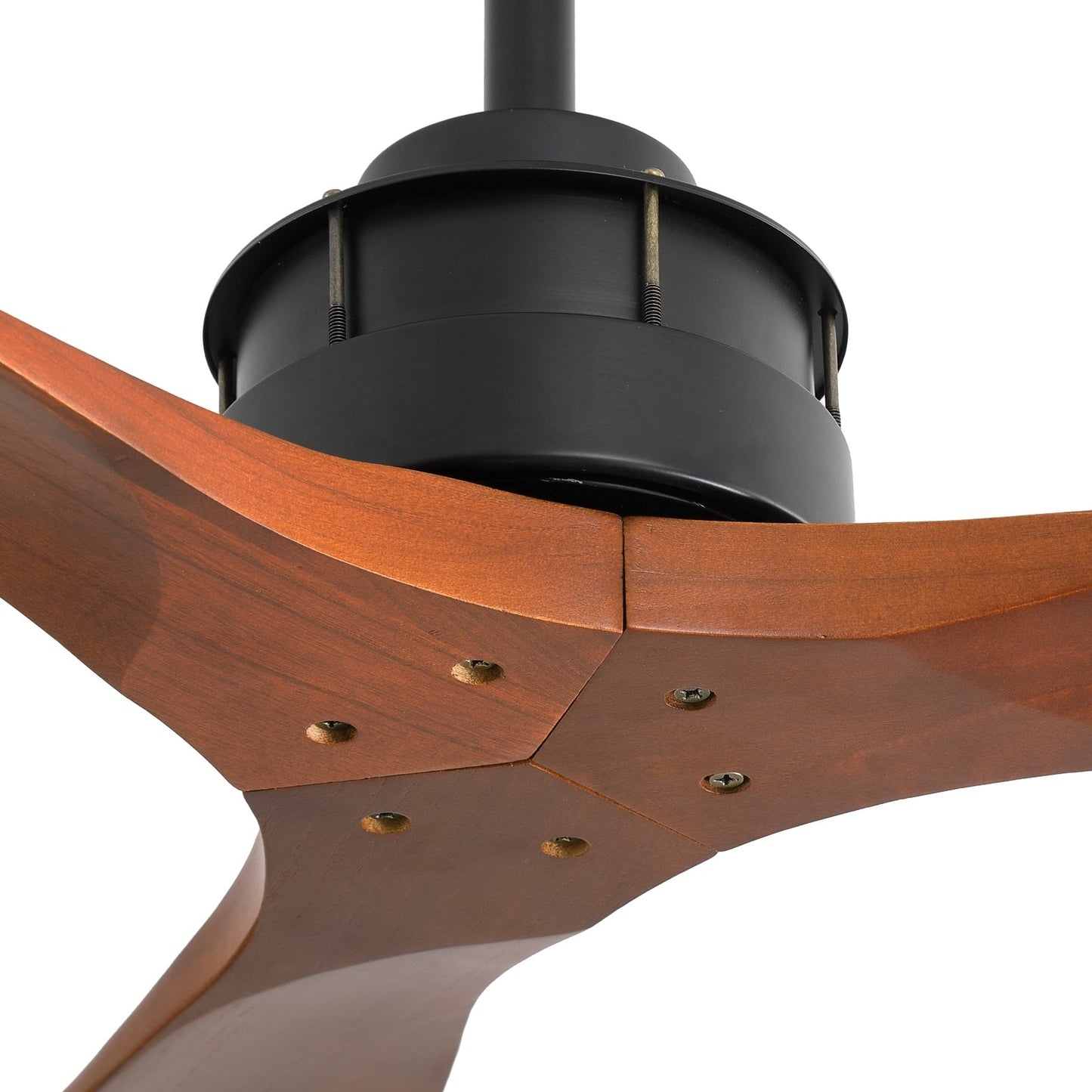 Ventilateur de plafond silencieux en bois de noyer 52/60/48 avec télécommande et éclairage intégré en option