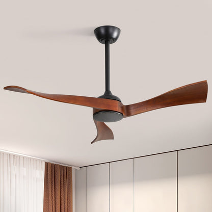 Ventilateur de plafond silencieux en bois de noyer 52/60/48 avec télécommande et éclairage intégré en option