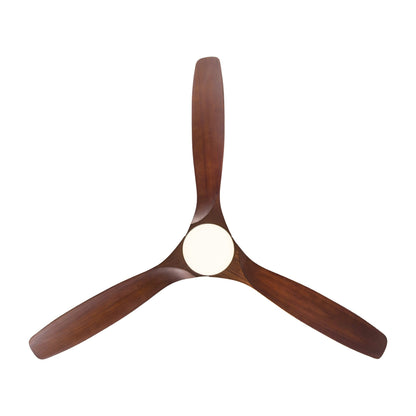 Ventilateur de plafond silencieux en bois de noyer 52/60/48 avec télécommande et éclairage intégré en option