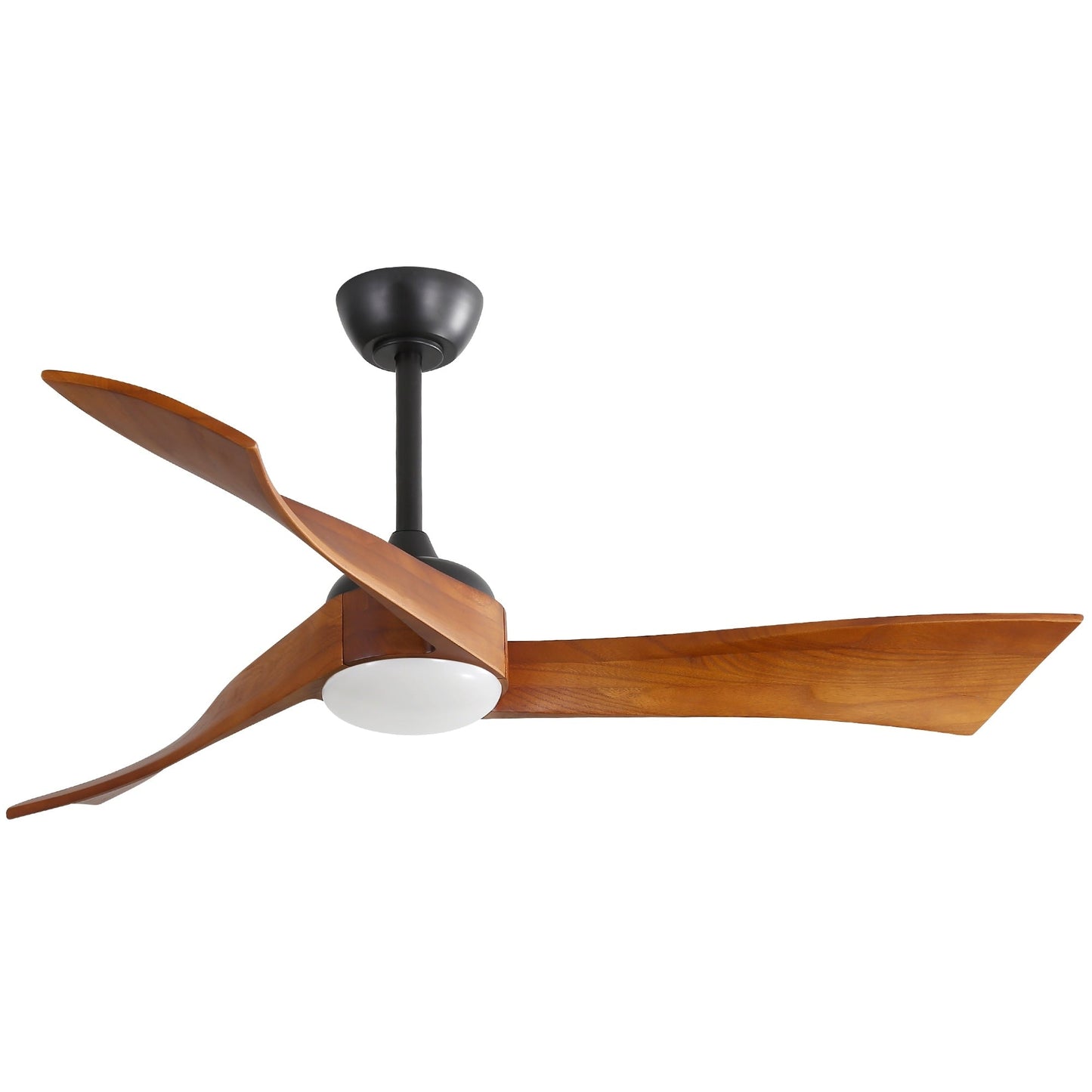 Ventilateur de plafond silencieux en bois de noyer 52/60/48 avec télécommande et éclairage intégré en option
