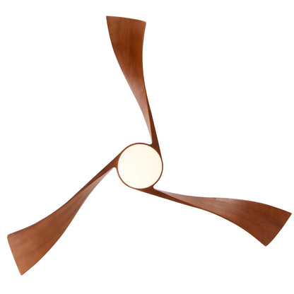 Ventilateur de plafond silencieux en bois de noyer 52/60/48 avec télécommande et éclairage intégré en option